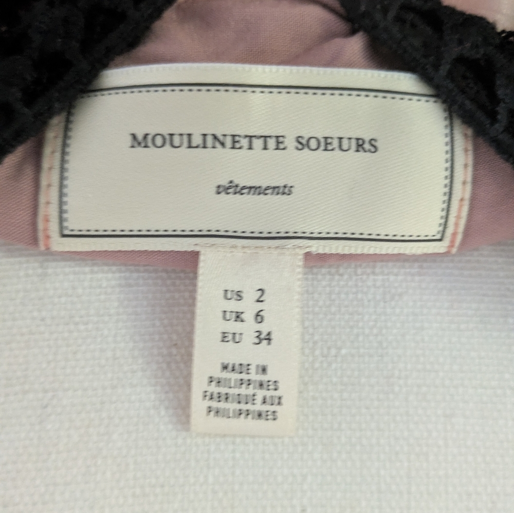 Moulinette Soeurs Black Pink Lace Malia Dress, Size 2 - Picture 9 of 9